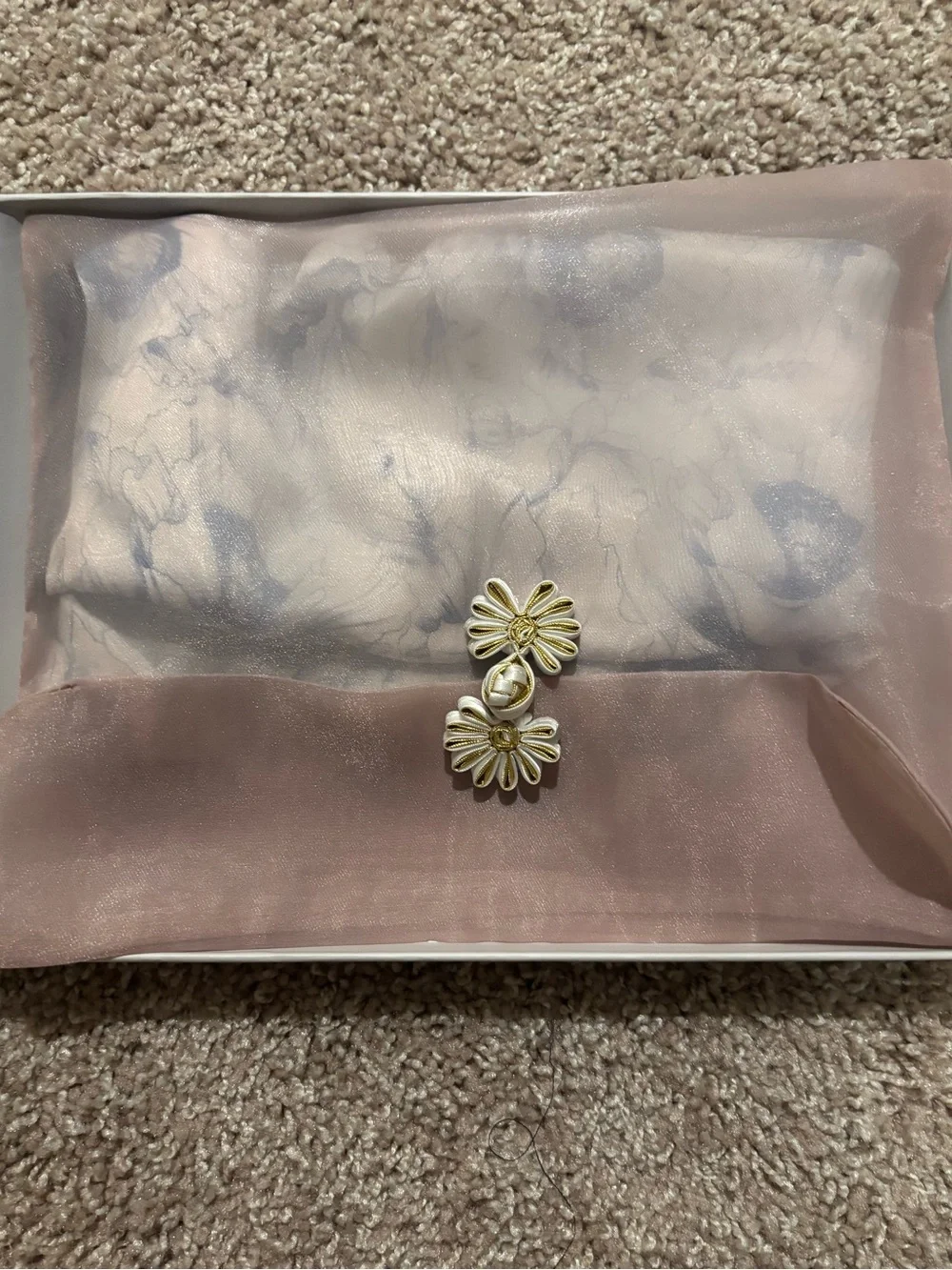 Merri Darnó Blue Floral Silk Scarf